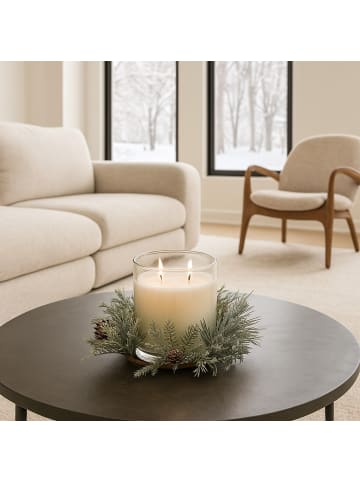 Atmosphera Créateur d'intérieur Weihnachtsschmuck mit Kerze, 270 g in Weiß, (B) 10 x (H) 10 x (L) 10 cm