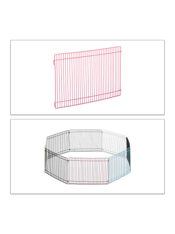 relaxdays Freilaufgehege Kleintiere in Bunt - (H) 24 cm