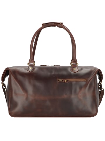 Buckle & Seam Linwood Reisetasche Leder 50 cm in brown-blu