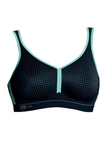 Anita Sport-BH Performance in Schwarz / Pool blue