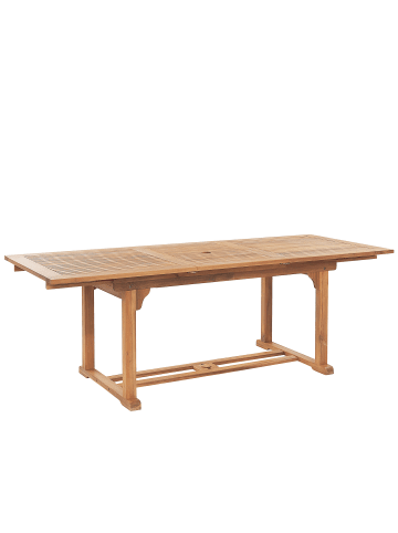 Beliani Gartentisch JAVA in Heller Holzfarbton - (W) 90 x (H) 74 x (L) 160 cm