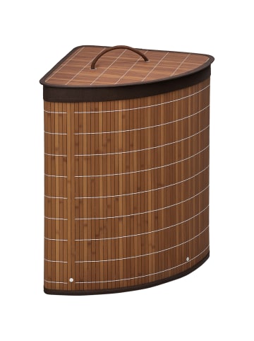 HOMCOM Wäschekorb-38L x 38B x 57H cm-Braun