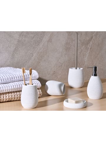 Beliani 5-tlg Badezimmer-Zubehör QUILA in Weiß