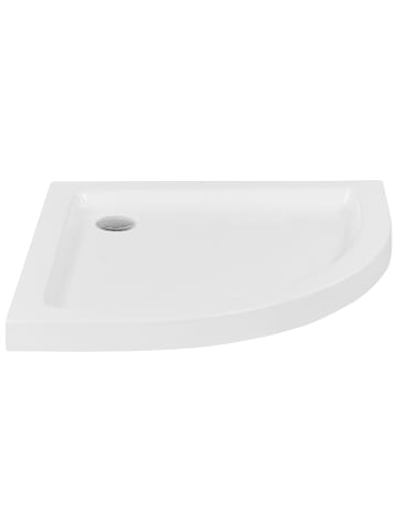 Beliani Duschwanne ALISO in Weiß/Silber - (W) 90 x (H) 7 x (L) 90 cm