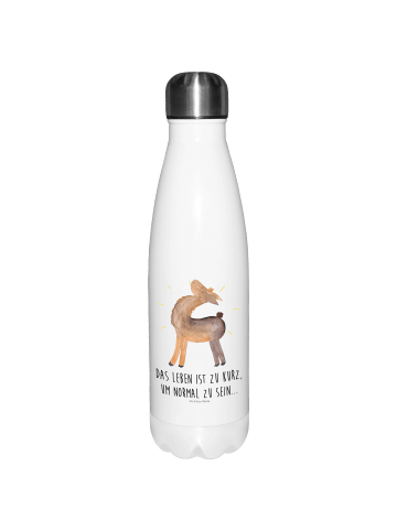 Mr. & Mrs. Panda Thermosflasche Lama Stolz mit Spruch in Weiß