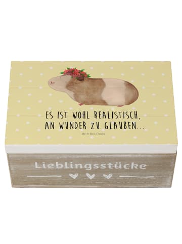 Mr. & Mrs. Panda Holzkiste Meerschweinchen Weisheit mit Spruch in Gelb Pastell