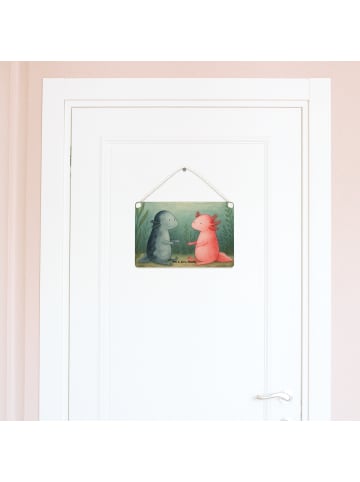 Mr. & Mrs. Panda Schild Axolotl Liebe Design ohne Spruch in Weiß