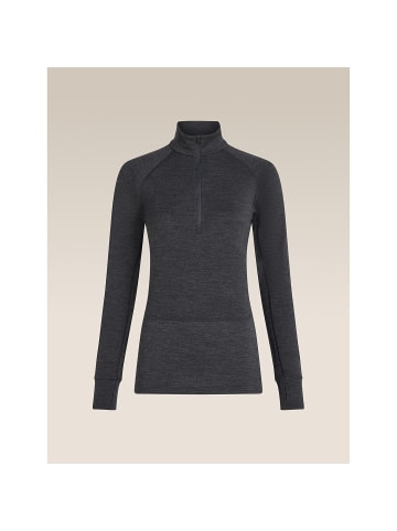 icebreaker Unterhemd Wo Merino 260 ZoneKnit LS Half in Schwarz011