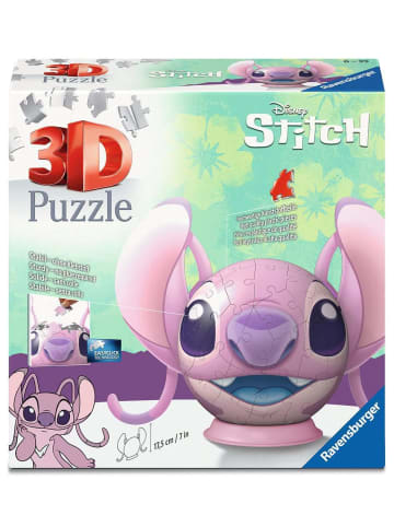 Ravensburger Ravensburger Puzzle 72 Teile Konstruktionsspiel Puzzle-Ball Disney Stitch - Angel mit Ohren in bunt