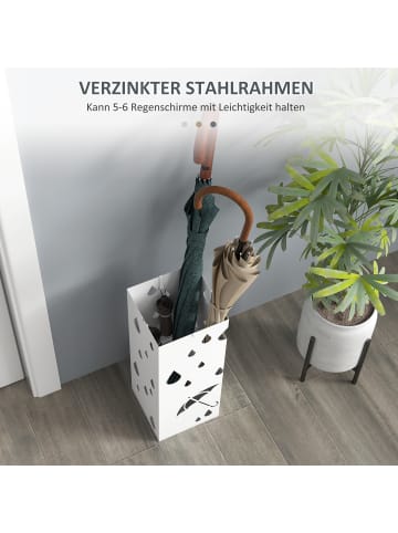 HOMCOM Schirmhalter in Weiß 15,5L x 15,5B x 40H cm