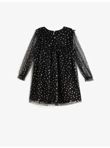 KOTON Kleid in Schwarz Gemustert