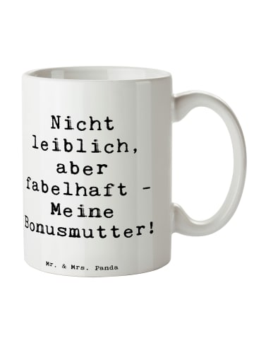 Mr. & Mrs. Panda Tasse Bonusmutter mit Spruch in Weiß