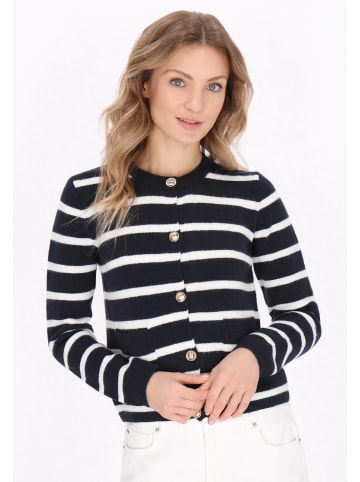 DreiMaster Maritim Women Cardigan in navy offwhite stripe