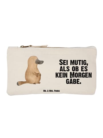 Mr. & Mrs. Panda Schminktasche Schnabeltier Mut mit Spruch in Weiß