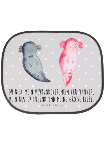 Mr. & Mrs. Panda Sonnenschutz Auto Axolotl Freundin mit Spruch in Grau Pastell