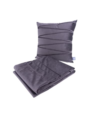 Kayoom Dekokissen & Decke - Tagesdecke Paulina 125 2er-Set in graphite