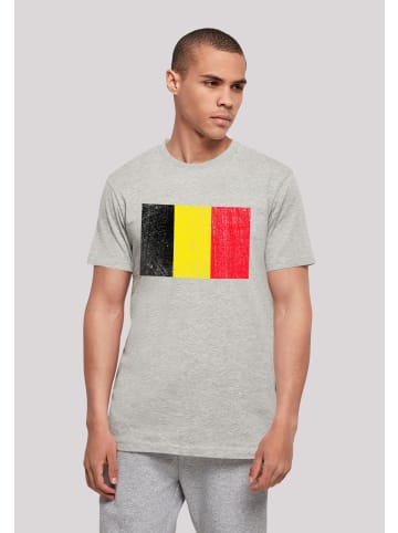 F4NT4STIC T-Shirt Belgien Flagge Belgium in grau meliert