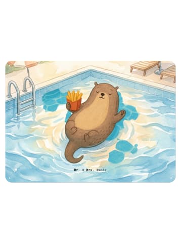 Mr. & Mrs. Panda Tafel Otter Schwimmbad Pommes Design ohne Spruch in Weiß