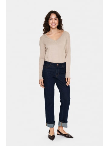 SAINT TROPEZ Strickpullover MilaSZ Gerade Passform in Plaza Taupe Melange
