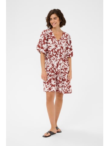 Kaffe Kleid KAevie A-shape in Henna Chalk Flower