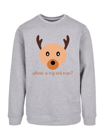 F4NT4STIC Sweatshirt Red Nose Weihnachten in grau meliert