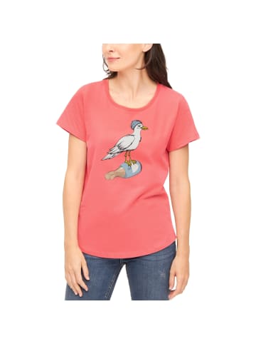 Derbe T-Shirt in Koralle