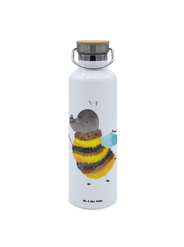 Mr. & Mrs. Panda Trinkflasche Hummel flauschig ohne Spruch in Weiß