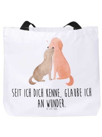 Mr. & Mrs. Panda Totebag Hunde Liebe mit Spruch in Weiß