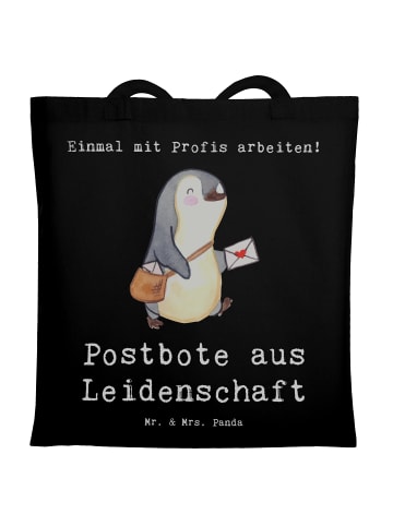 Mr. & Mrs. Panda Schultasche Postbote Leidenschaft mit Spruch in Schwarz