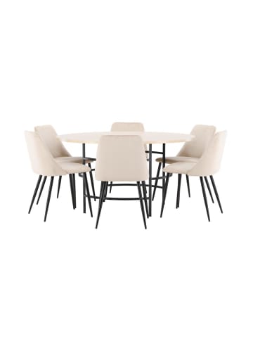 ebuy24 Essgruppe Copenhagen (7-teilig) Whitewash 140 x 140 cm