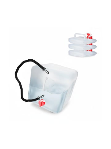 relaxdays 4 x Wasserkanister in Transparent/ Rot - 20 Liter