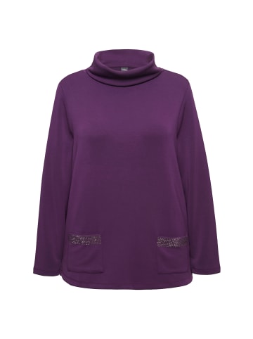 Ulla Popken Sweatshirt in dunkle brombeere