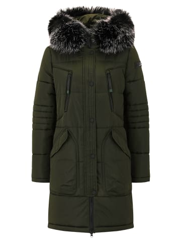Betty Barclay Steppjacke mit Kapuze in Dunkelgrün