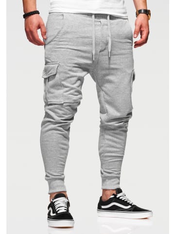 SOULSTAR Jogginghose - MPKANSAS Lange Sporthose Trainingshose mit Cargotaschen in Hellgrau