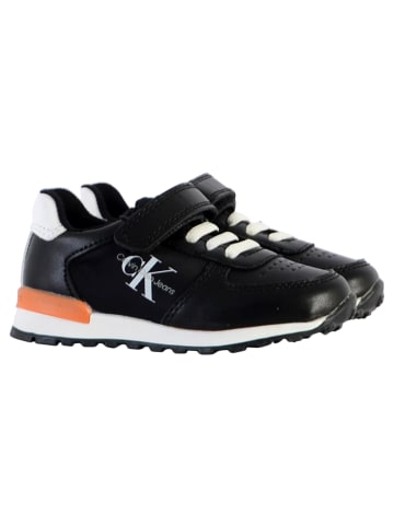 Calvin Klein Scratch Jeans Kinder-Sneaker, Low-Cut, mit Schnürung Schwarz