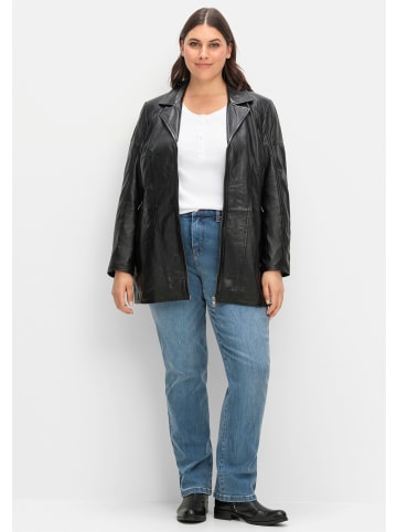 sheego Lederjacke in schwarz