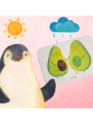 Mr. & Mrs. Panda Badematte Avocado Pärchen ohne Spruch in Weiß