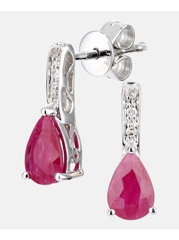 Diamant L'éternel Ohrhänger aus 375 Weißgold mit Diamant mit Rubin
