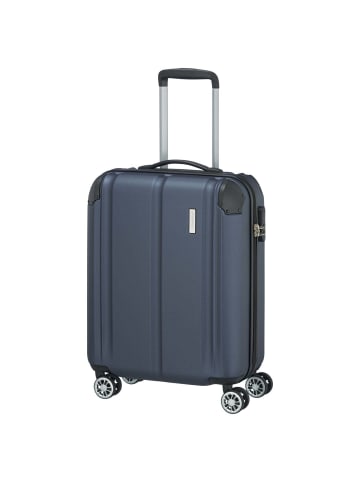 travelite City - 4-Rollen-Kabinentrolley S 55 cm (anthracite) in marine