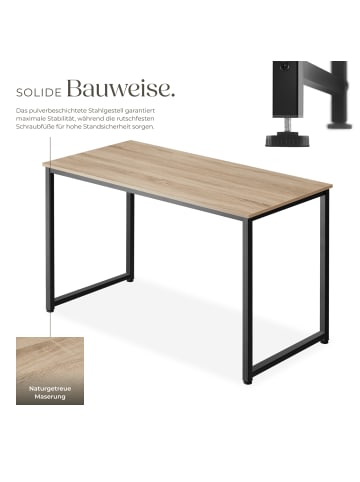 tectake Schreibtisch Flint Höhe 76,5 cm, Industrial Holz hell, Eiche Sonoma