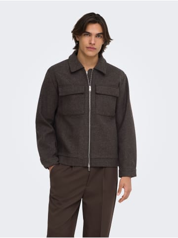 ONLY & SONS Jacke in Dark Grey Melange