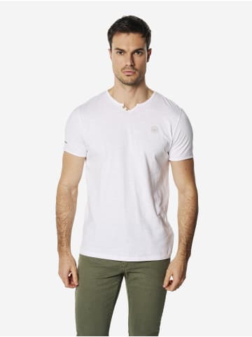 KOROSHI Basic baumwolle henley t-shirt in weiß