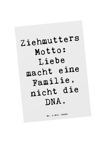 Mr. & Mrs. Panda Postkarte Ziehmutter Liebe mit Spruch in Weiß
