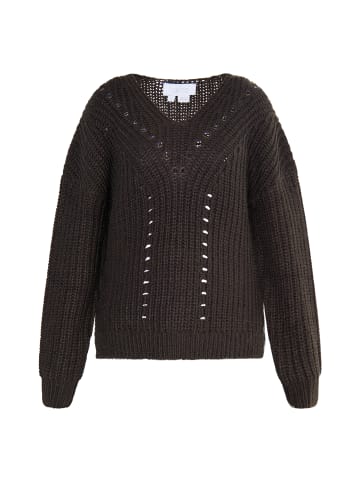 usha WHITE LABEL Strickpullover in Dunkelbraun