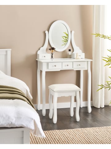 Beliani 2-tlg Schminktisch GALAXIE in Weiß/Beige
