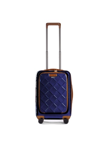 Stratic Leather & More 4 Rollen Kabinentrolley 55 cm Laptopfach in blue
