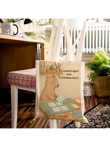 Mr. & Mrs. Panda Jutebeutel Fliesenleger Leidenschaft Design mit... in Weiß