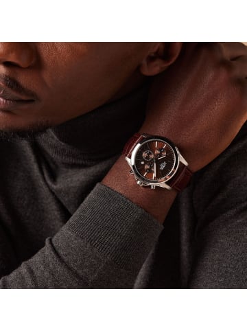 Lorus Leder Chronograph Lorus Silber