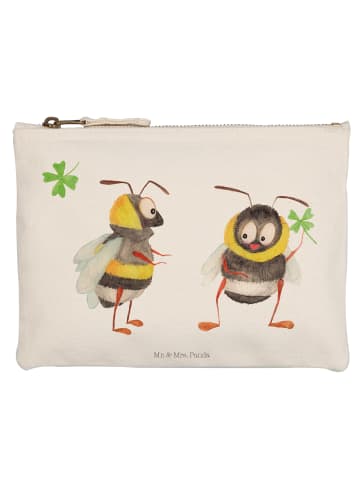 Mr. & Mrs. Panda Schminktasche Hummeln Kleeblatt ohne Spruch in Weiß