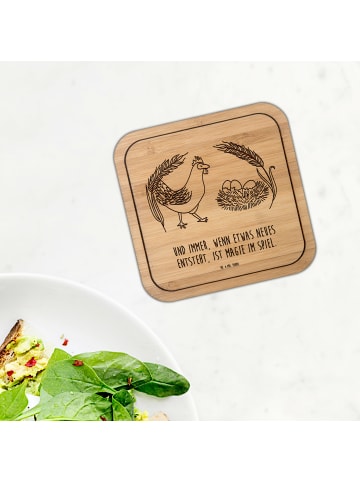 Mr. & Mrs. Panda Bierdeckel Huhn Stolz mit Spruch in Transparent